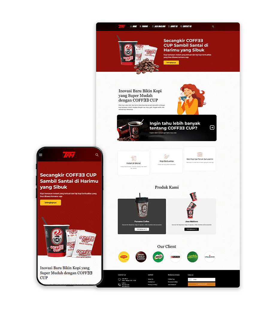 Coffee Cup ecommerce website